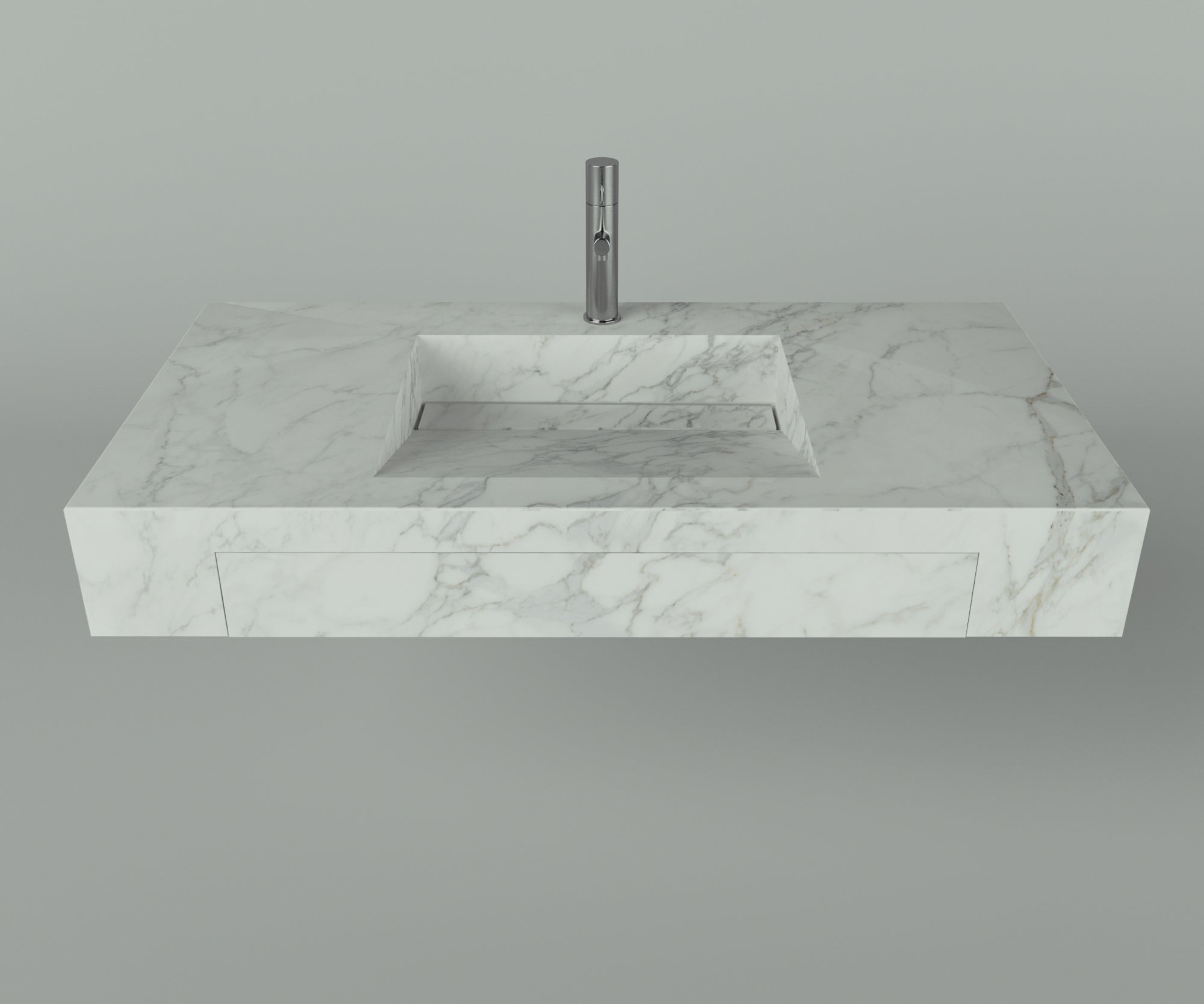 Houston Collection: 42" Single Floating Vanity Top with Integrated Sink - Lavvabo